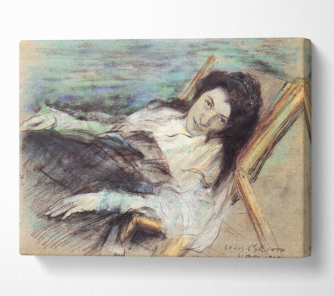  A Canvas Print of Charlotte Berend On A Stool By Lovis Corinth Canvas Art