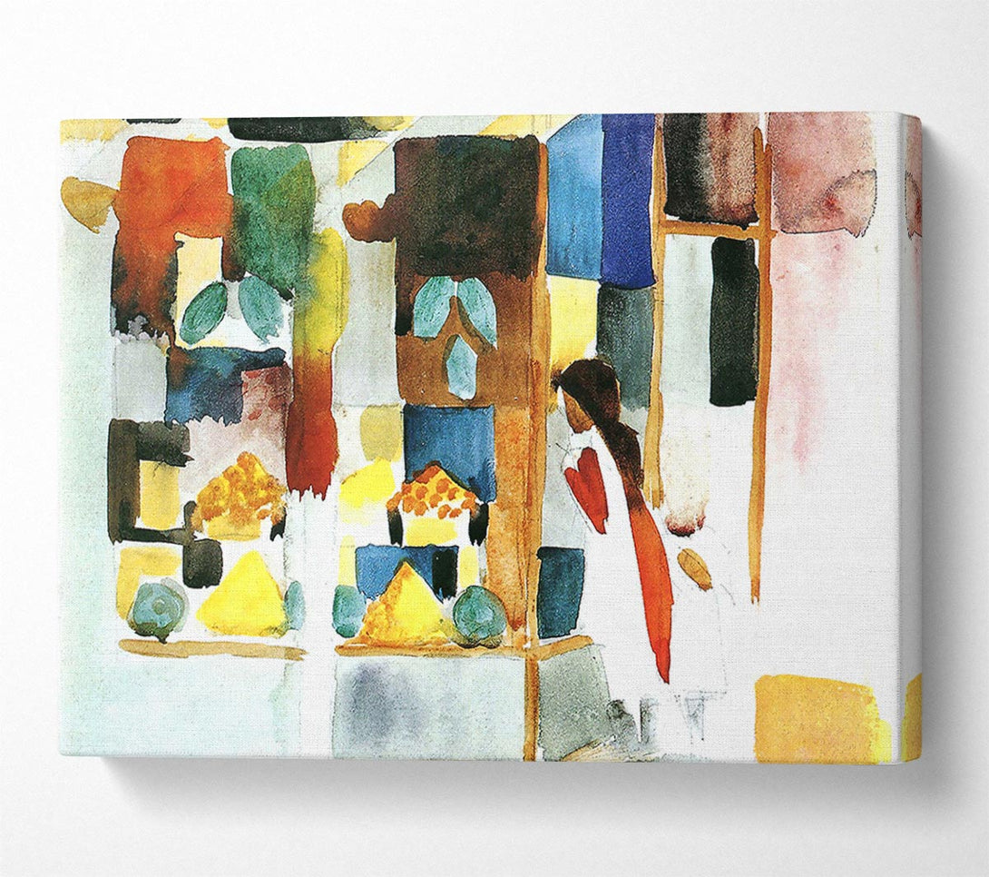  A Canvas Print of August Macke Children At The Vegetable Shop 1 Canvas Print