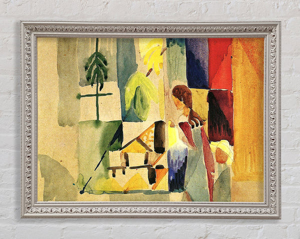 August Macke Children At The Vegetable Shop 2 Framed Print