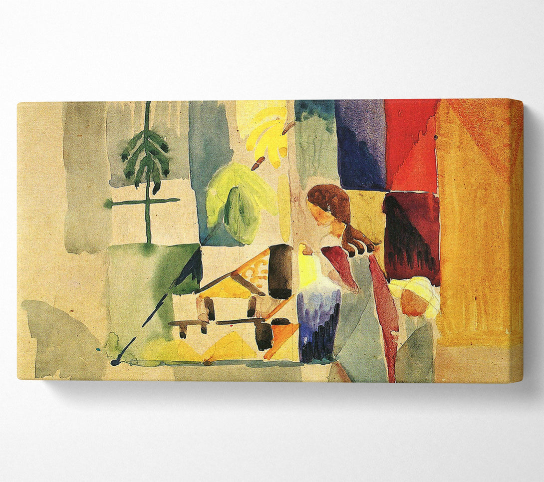  A Canvas Print of August Macke Children At The Vegetable Shop 2 Canvas Wall Art