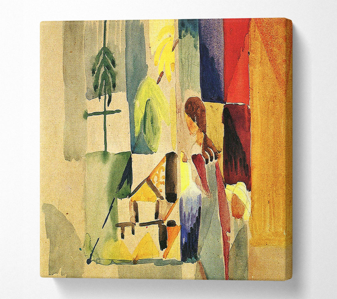  A Canvas Print of August Macke Children At The Vegetable Shop 2 Canvas Wall Art