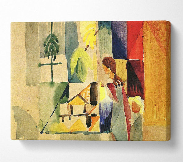  A Canvas Print of August Macke Children At The Vegetable Shop 2 Canvas Wall Art