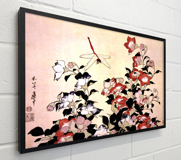 Hokusai Chinese Bell Flower And Dragon-Fly