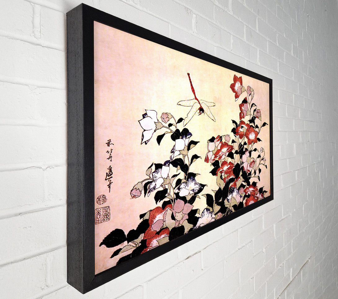  A Canvas Print of Hokusai Chinese Bell Flower And Dragon-Fly Canvas Art