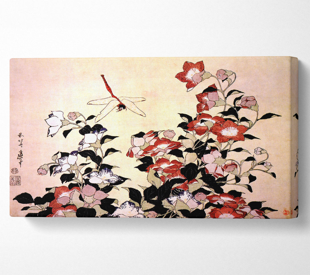 A Canvas Print of Hokusai Chinese Bell Flower And Dragon-Fly Canvas Art