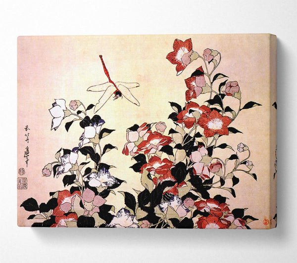  A Canvas Print of Hokusai Chinese Bell Flower And Dragon-Fly Canvas Art