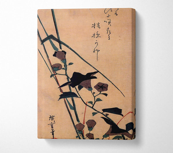  A Canvas Print of Hiroshige Chinese Bell Flower And Reed Canvas Wall Art
