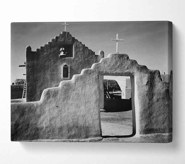 A Canvas Print of Ansel Adams Church In Taos Pueblo New Mexico 2 Canvas Art