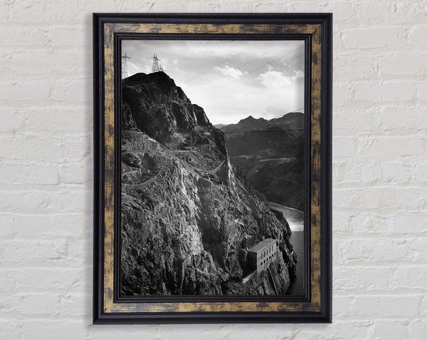 Ansel Adams Cliffs Above Boulder Dam Framed Print