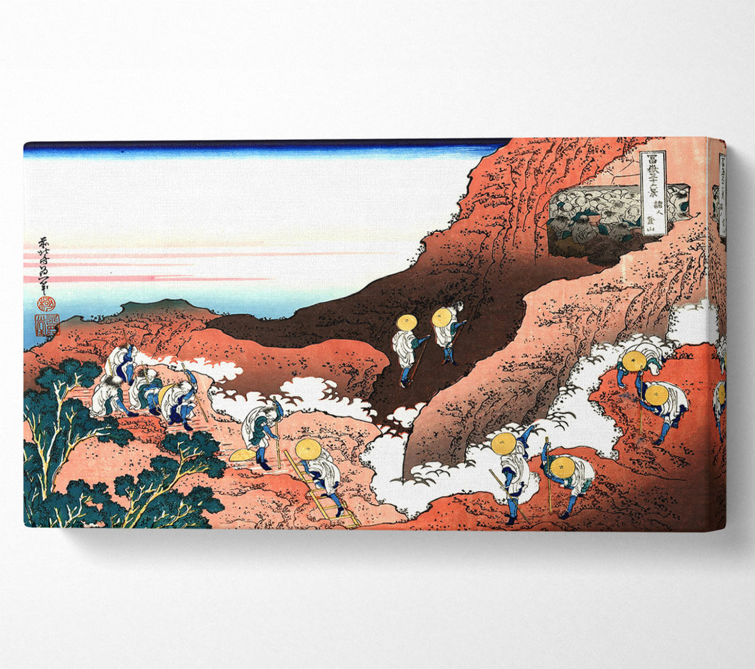  A Canvas Print of Hokusai Climbing On Mt Fuji Canvas Print