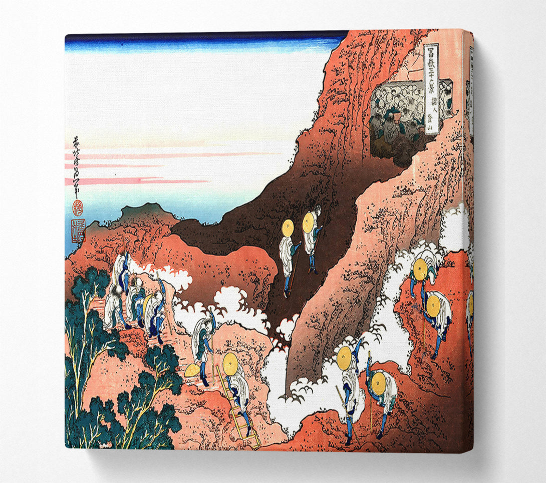  A Canvas Print of Hokusai Climbing On Mt Fuji Canvas Print