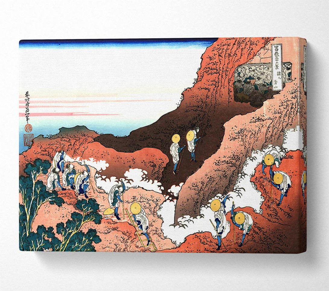  A Canvas Print of Hokusai Climbing On Mt Fuji Canvas Print