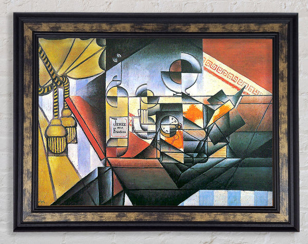 Juan Gris Clock And Bottle Jerez De La Frontera Framed Print