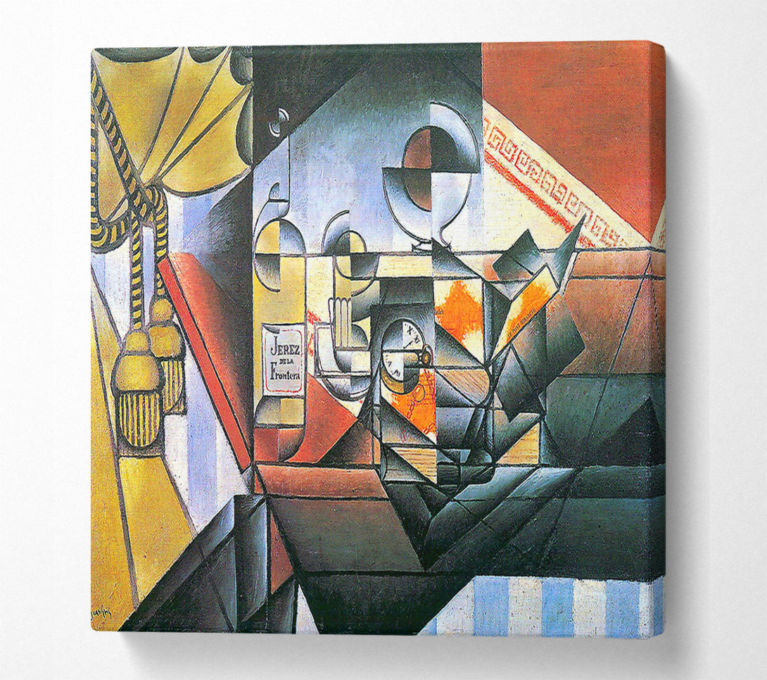  A Canvas Print of Juan Gris Clock And Bottle Jerez De La Frontera Canvas Wall Art