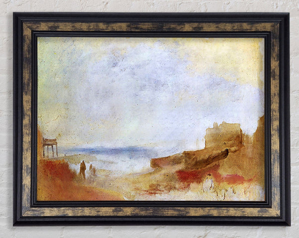 Joseph Mallord Turner Coastal Scene With Buildings Framed Print