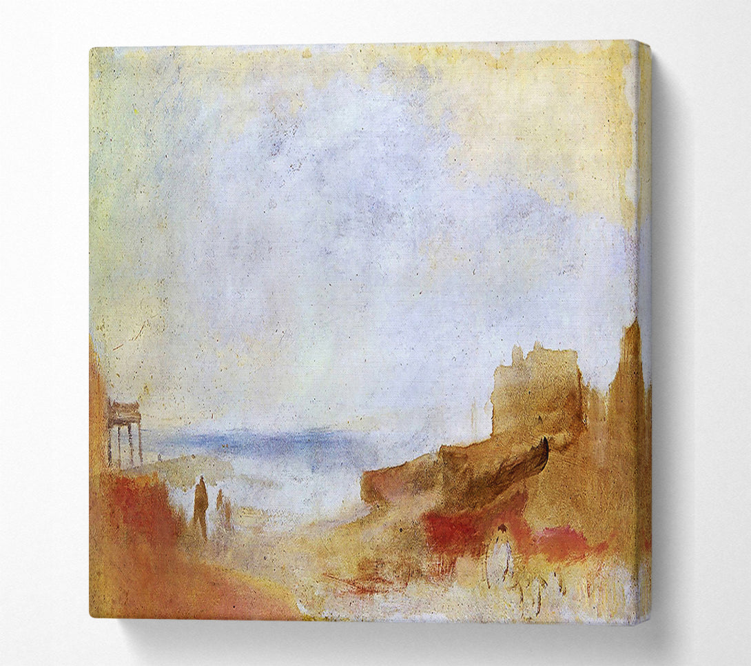  A Canvas Print of Joseph Mallord Turner Coastal Scene With Buildings Canvas Print