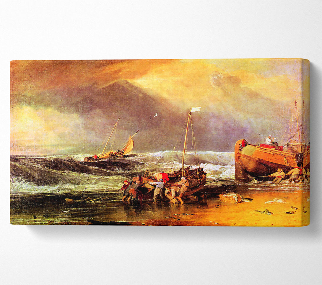  A Canvas Print of Joseph Mallord Turner Coastal Scene With Fishermen Canvas Art