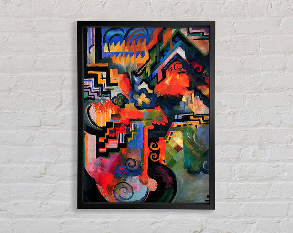 August Macke Coloured Composition Hommage To Sebastin Johann Bach Framed Print