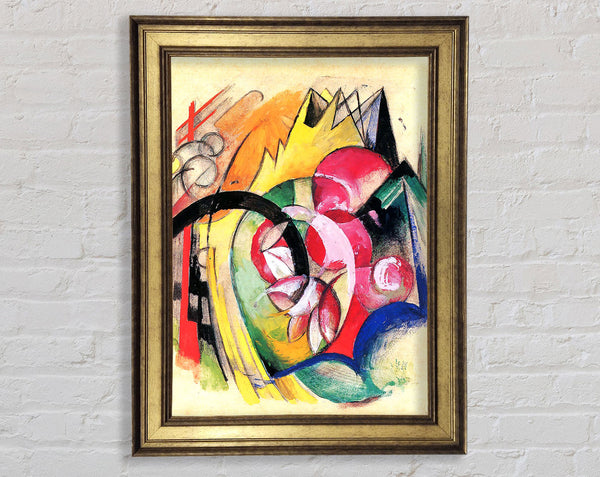 Franz Marc Coloured Flowers Framed Print