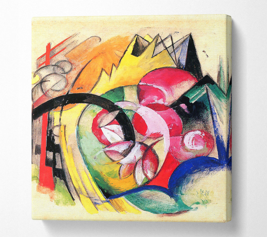  A Canvas Print of Franz Marc Coloured Flowers Canvas Art