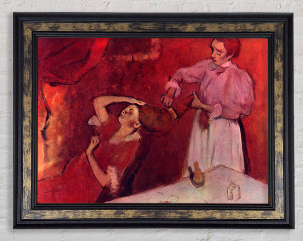 Degas Combing Hair Framed Print