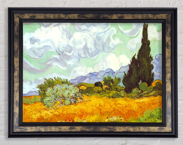 Van Gogh Cornfield With Cyprusses Framed Print