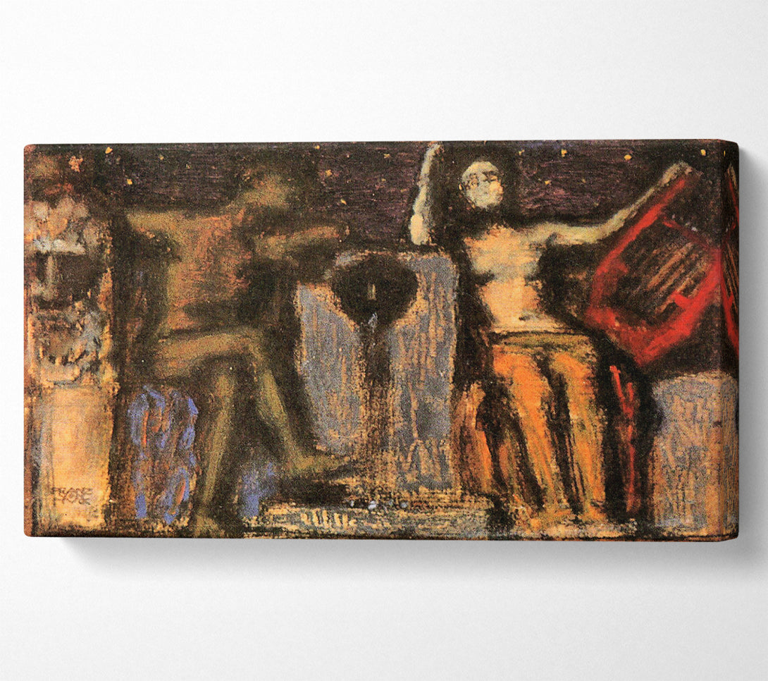  A Canvas Print of Franz Von Stuck Couple At Fountain Canvas Wall Art