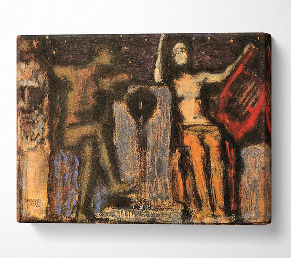  A Canvas Print of Franz Von Stuck Couple At Fountain Canvas Wall Art