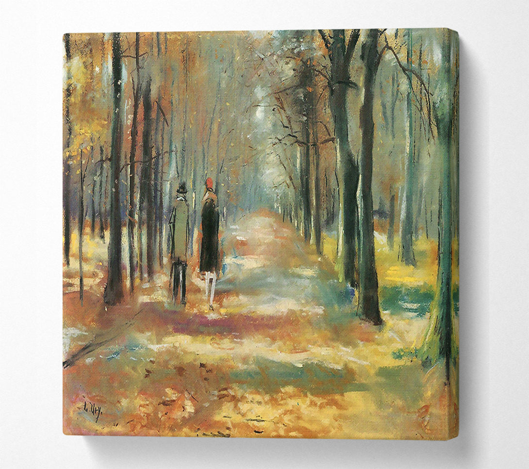 A Canvas Print of Lesser Ury Couple Walking In The Woods Canvas Wall Art