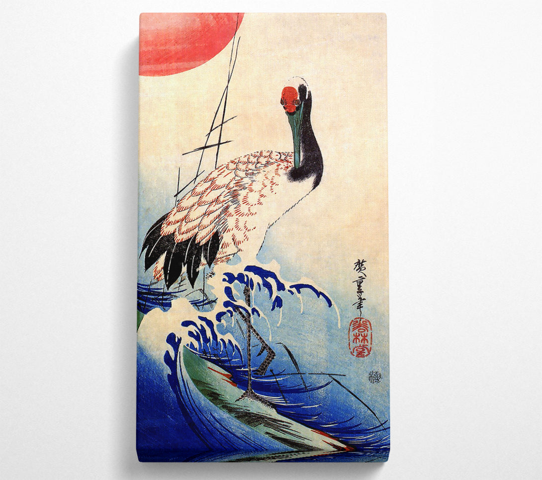  A Canvas Print of Hiroshige Crane And Rising Sun Canvas Art