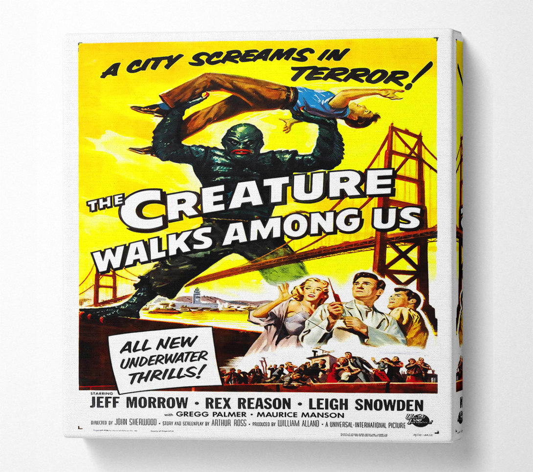  A Canvas Print of Creature Walks Among Us Poster 1 Canvas Wall Art