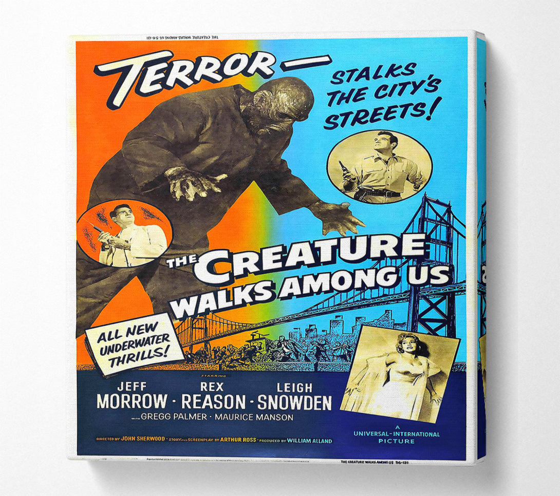  A Canvas Print of Creature Walks Among Us Poster 2 Canvas Print