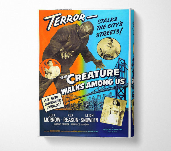  A Canvas Print of Creature Walks Among Us Poster 2 Canvas Print