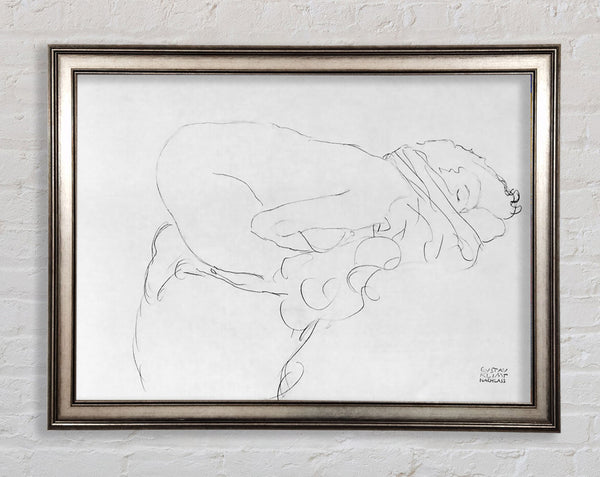 Klimt Crouching To Right Drawing Framed Print