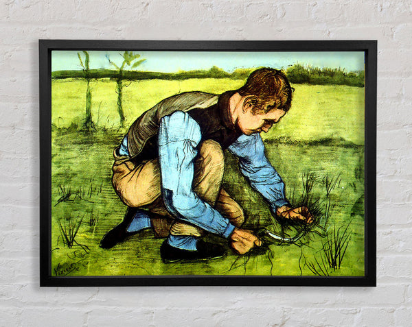 Van Gogh Cutting Grass Framed Print