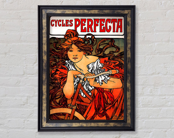 Alphonse Mucha Cycles Perfecta Framed Print