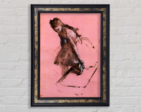 Degas Dancer Slipping On Her Shoe Framed Print