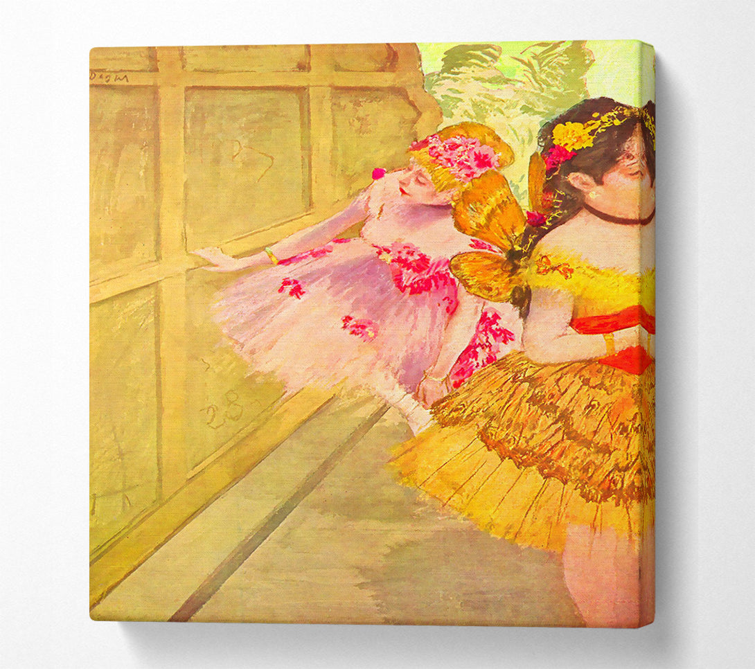  A Canvas Print of Degas Dancers Behind A Backdrop Canvas Art