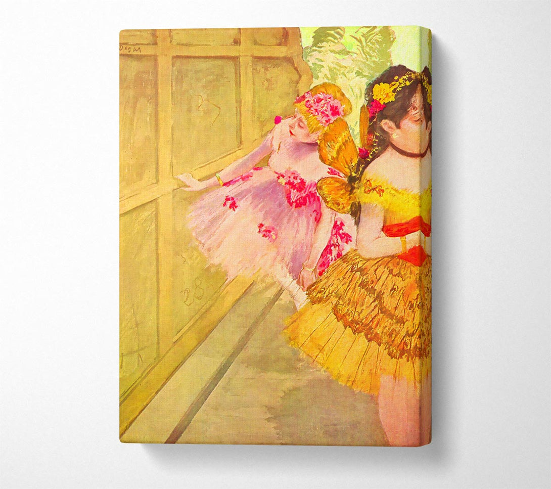  A Canvas Print of Degas Dancers Behind A Backdrop Canvas Art