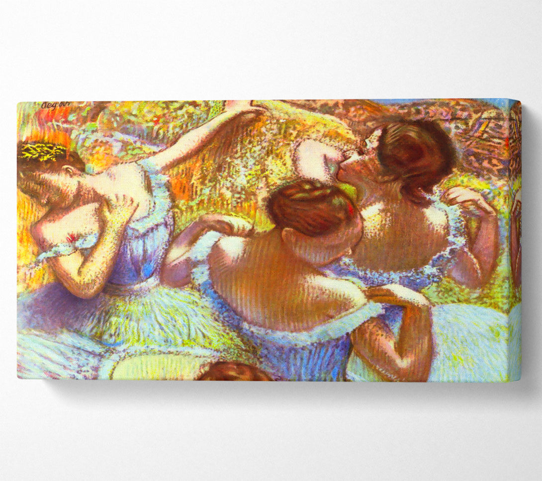  A Canvas Print of Degas Dancers In Blue Canvas Wall Art