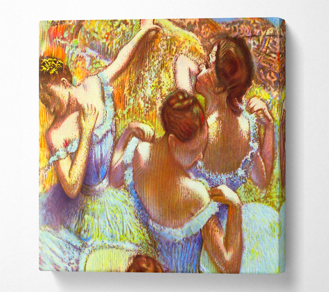  A Canvas Print of Degas Dancers In Blue Canvas Wall Art