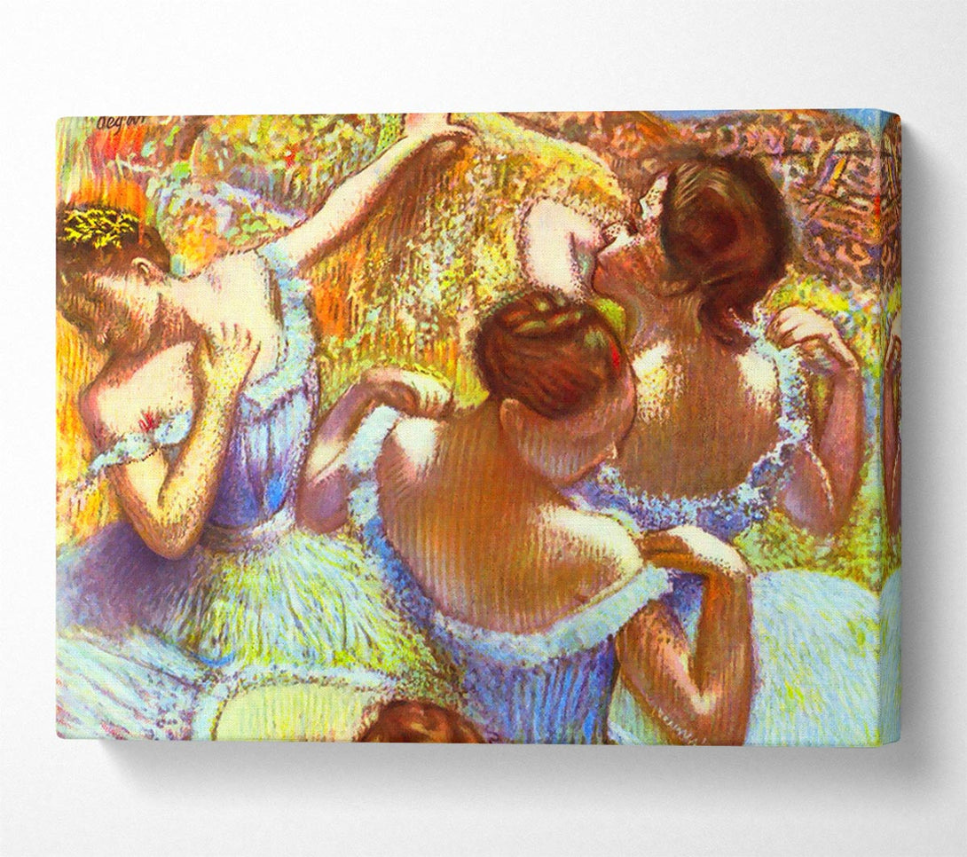  A Canvas Print of Degas Dancers In Blue Canvas Wall Art