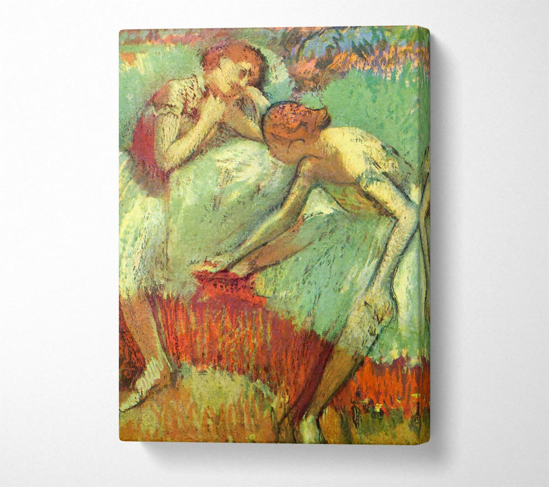  A Canvas Print of Degas Dancers In Green Canvas Wall Art