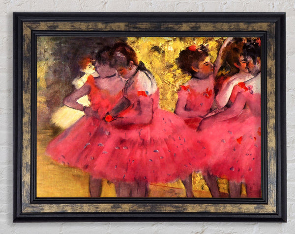 Degas Dancers In Pink Between The Scenes Framed Print