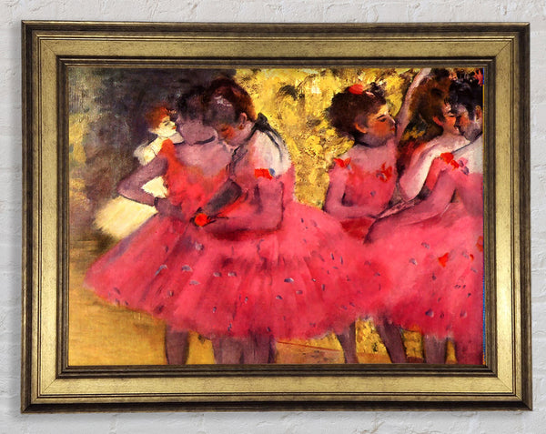 Degas Dancers In Pink Between The Scenes Framed Print