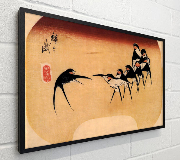 Hiroshige Dancing Swallows