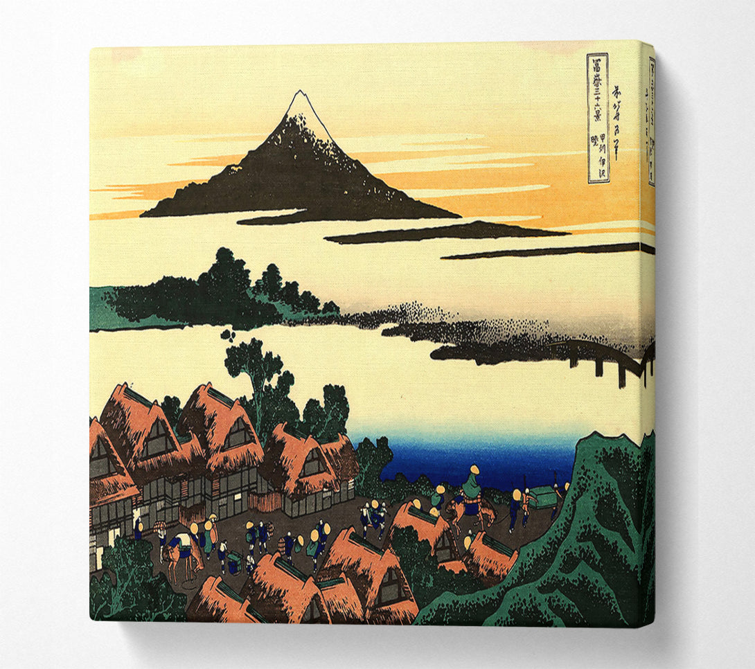  A Canvas Print of Hokusai Dawn At Isawa In The Kai Province Canvas Print