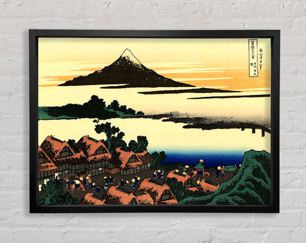Hokusai Dawn At Isawa In The Kai Province Framed Print