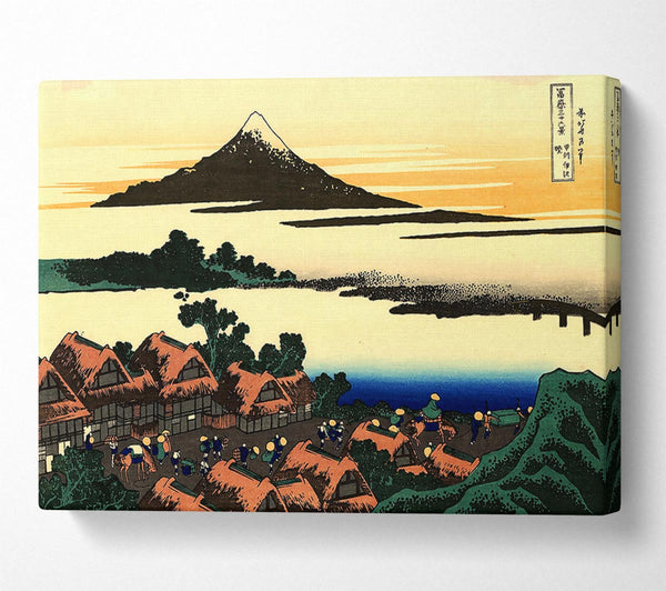  A Canvas Print of Hokusai Dawn At Isawa In The Kai Province Canvas Print