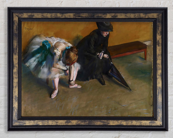 Degas Waiting Framed Print